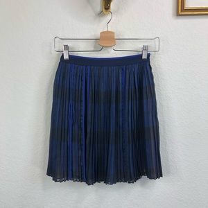 O'2nd Watercolor Accordion Pleat Mini Skirt A Line